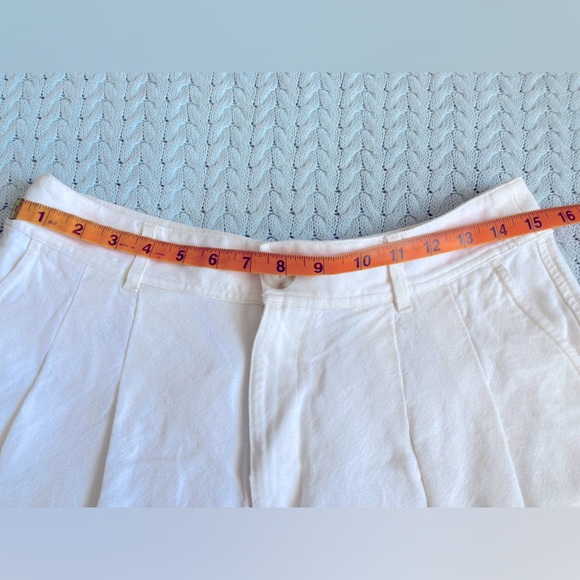 Madewell Off-white, wide-leg, cropped, linen-blend pants - Picture 4 of 5